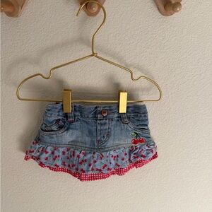 Vintage Cherry Denim Skirt